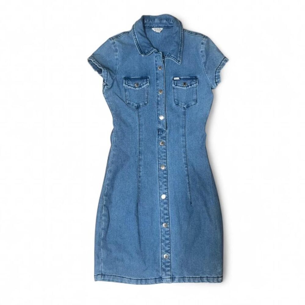 Guess Women's Blue Denim Stretch Dress SZ XS